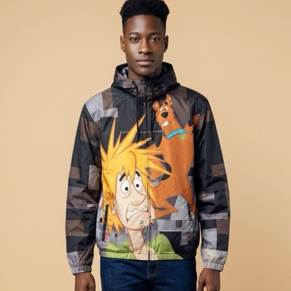 NWT Members Only Unisex Scooby Doo Hooded Windbreaker - Size Medium